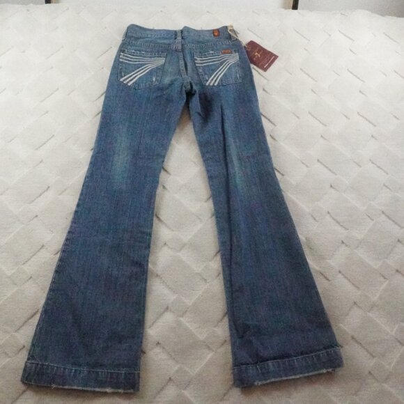 7 For All Mankind Dojo Jeans Womens 24 Western Rodeo Cowgirl Wide Flare Leg - Picture 10 of 11